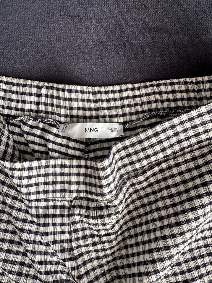 Kadın Ekose Mini Şort - Gri - Görsel 3