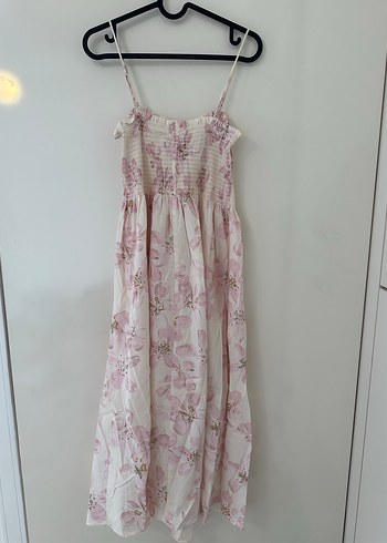 Pembe Midi Pamuk kadın Elbise - Görsel 5