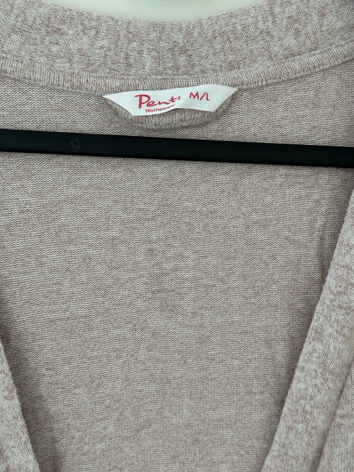 Bej Uzun Örme Kadın Hırka, sabahlık - Görsel 3