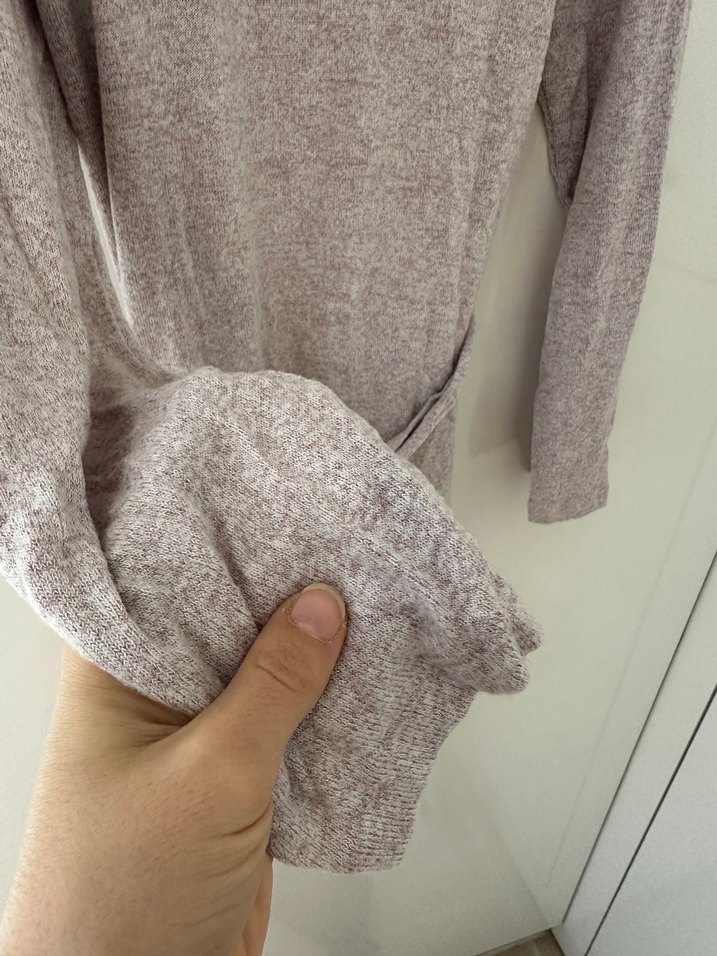 Bej Uzun Örme Kadın Hırka, sabahlık - Görsel 5