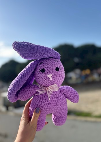 Mor Peluş Tavşan Oyuncak - Görsel 3