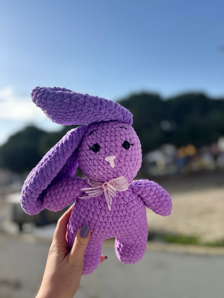 Mor Peluş Tavşan Oyuncak - Görsel 3
