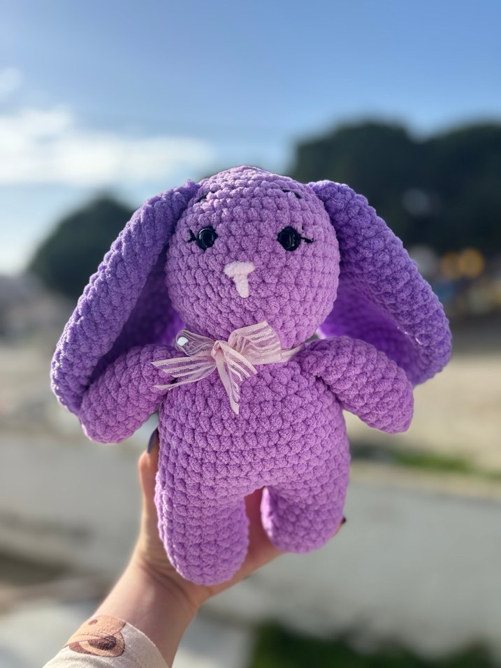 Mor Peluş Tavşan Oyuncak - Görsel 2