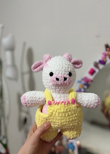 Pastel Sarı Tulumlu Peluş Oyuncak - Görsel 2