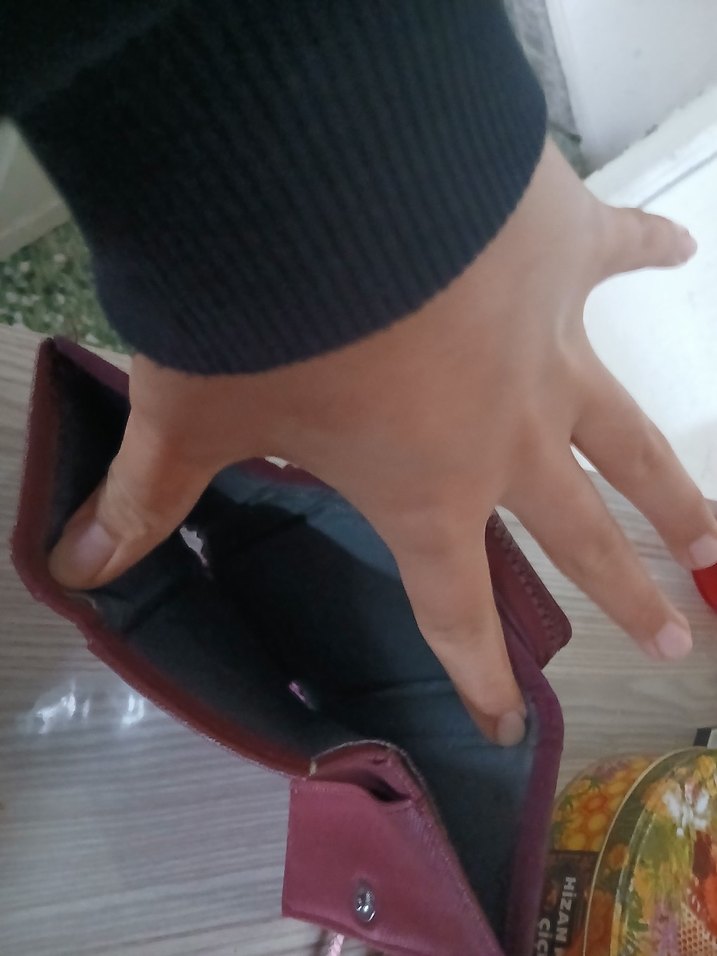 Mor Baskılı Kadın Cüzdanı Tokalı - Görsel 3