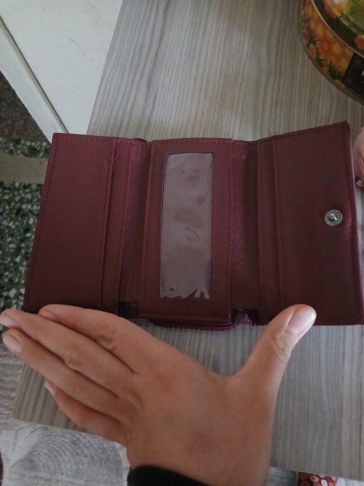 Mor Baskılı Kadın Cüzdanı Tokalı - Görsel 4