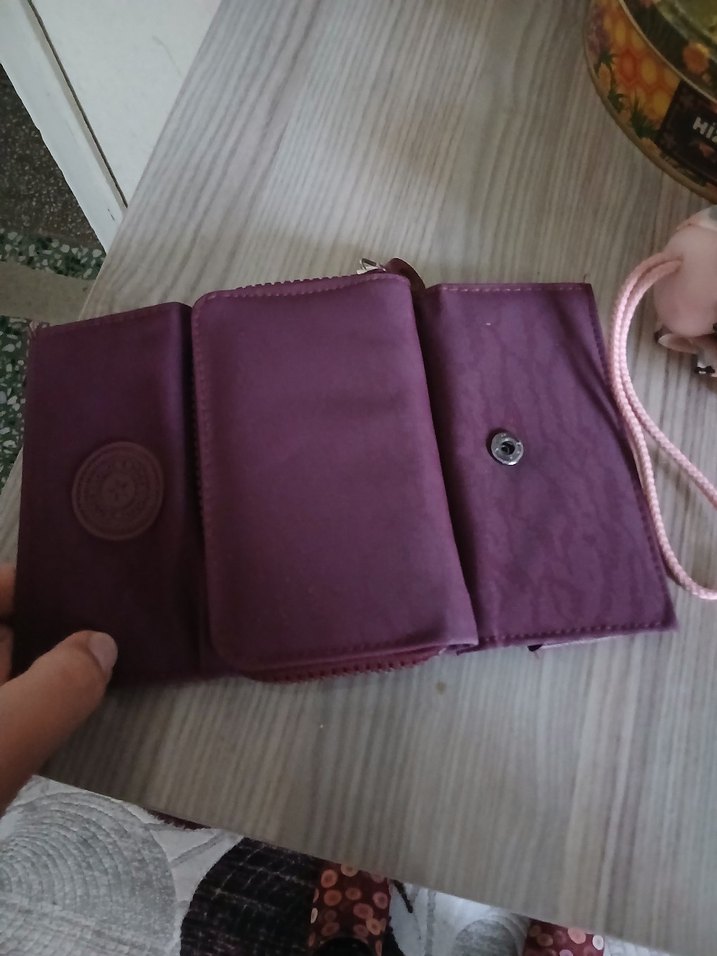 Mor Baskılı Kadın Cüzdanı Tokalı - Görsel 2