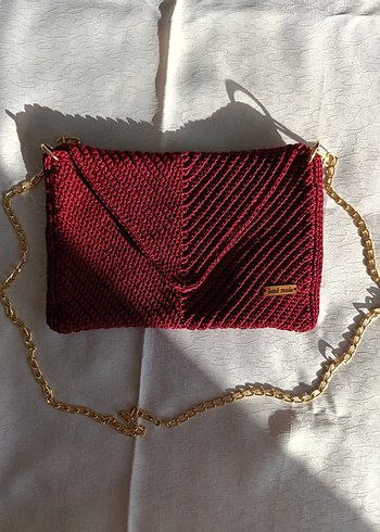 Bordo El Örmesi Çanta - Görsel 3