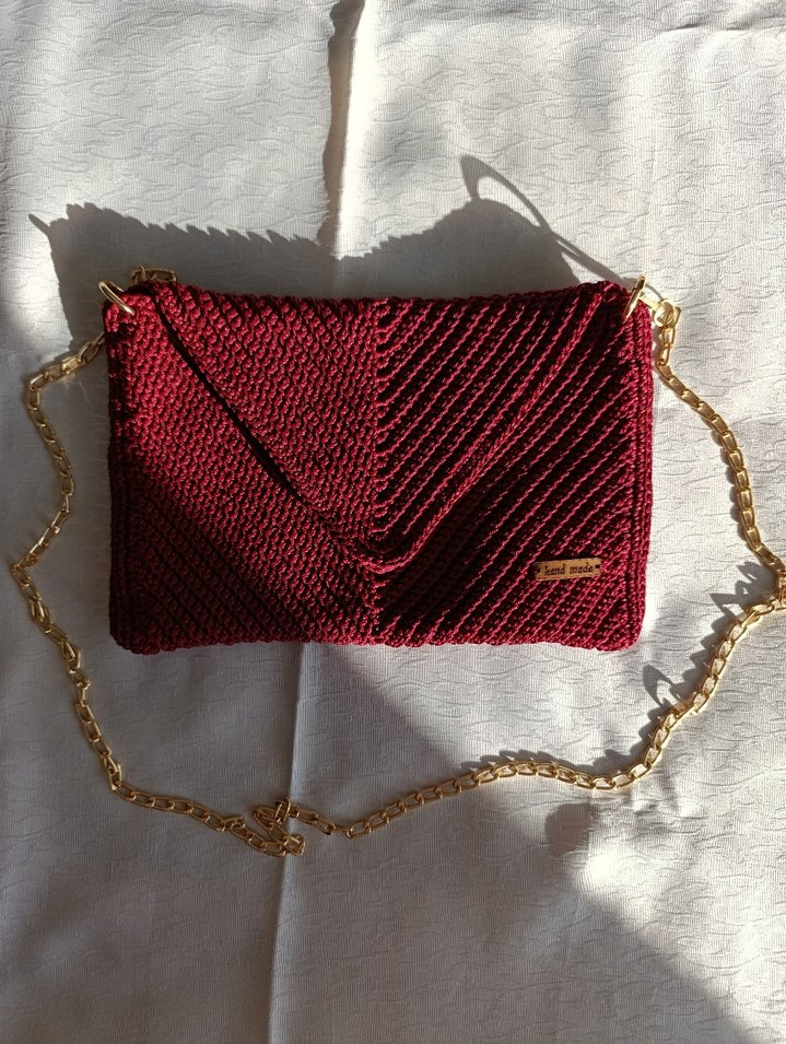 Bordo El Örmesi Çanta - Görsel 3