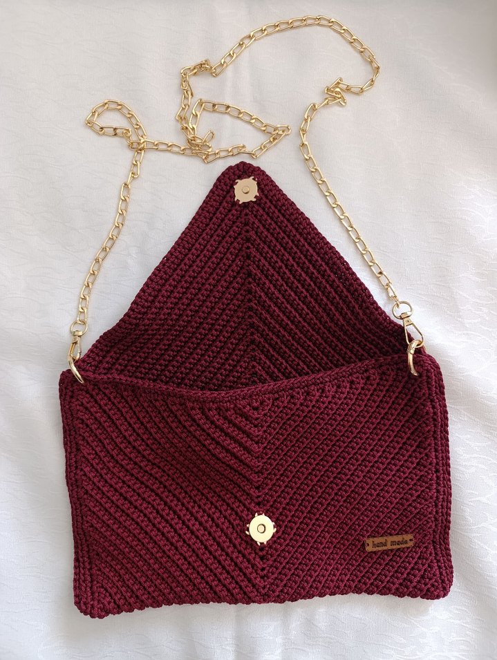 Bordo El Örmesi Çanta - Görsel 5