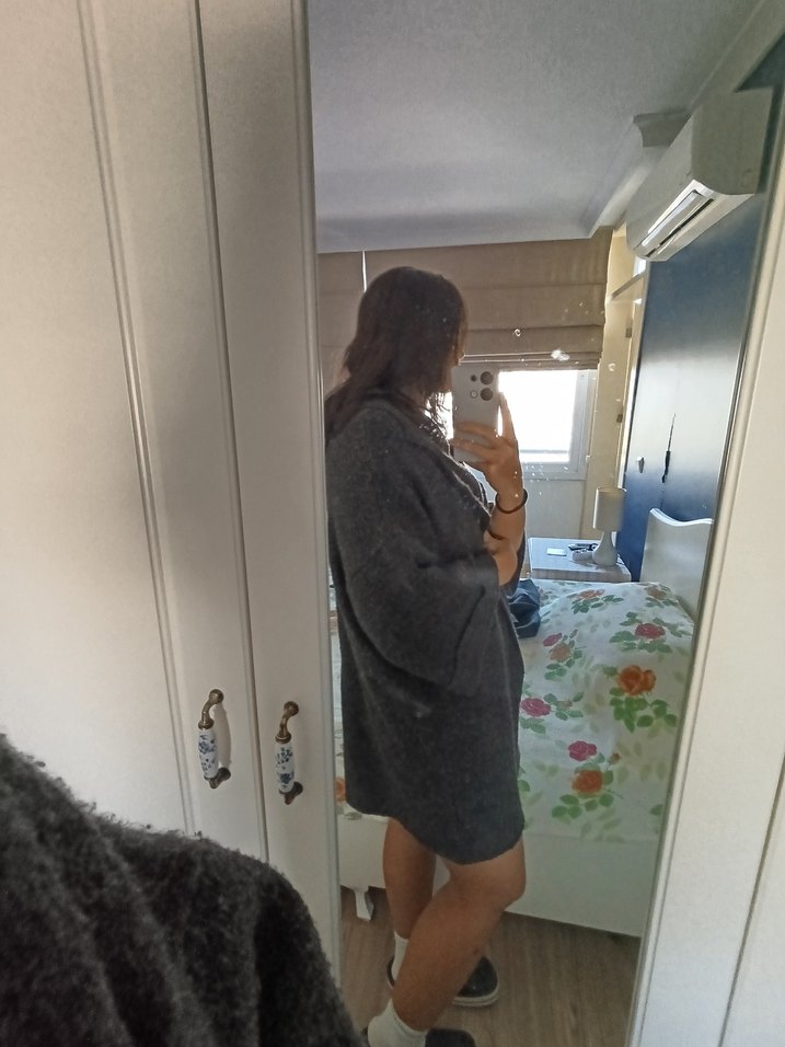 Gri Midi Hırka - Görsel 3