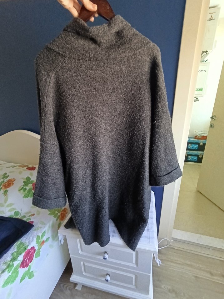 Gri Midi Hırka - Görsel 4