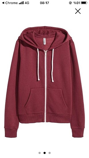 hm bordo sweatshirt hırka