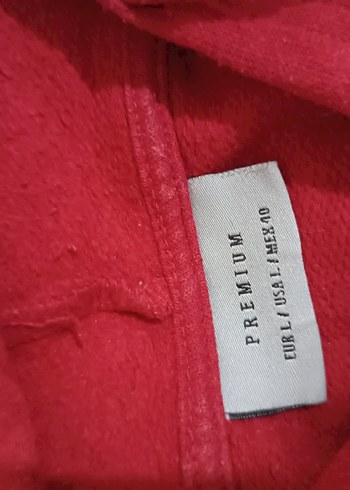 Kırmızı Kapüşonlu Kadın Sweatshirt - Görsel 2