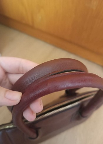 Klasik Şıklıkta Bordo Deri Kadın Çanta - Görsel 2