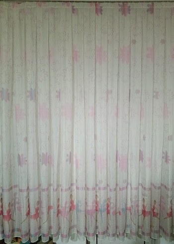 Barbie Desenli Tül Perde - Görsel 6