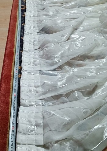 Parlak Beyaz Desenli Tül Perde - Görsel 8