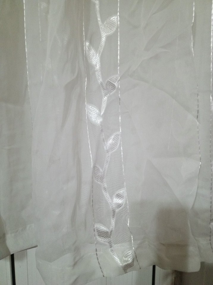 Parlak Beyaz Desenli Tül Perde - Görsel 5