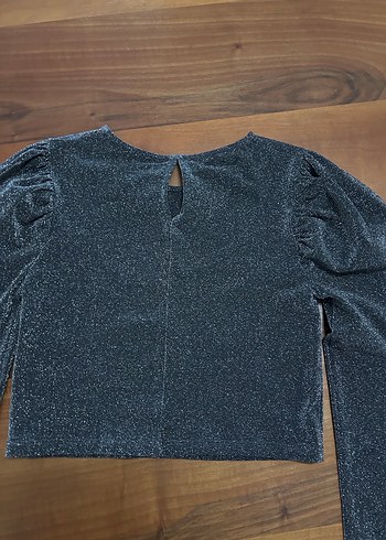 Gri Simli Uzun Kollu Bluz - Görsel 3