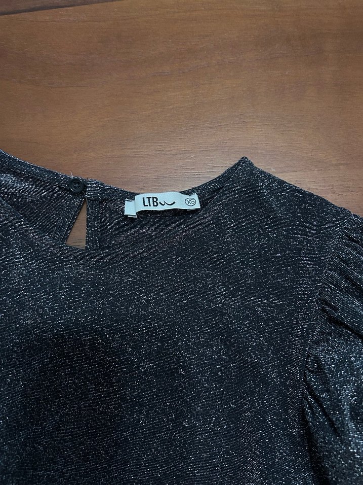 Gri Simli Uzun Kollu Bluz - Görsel 2