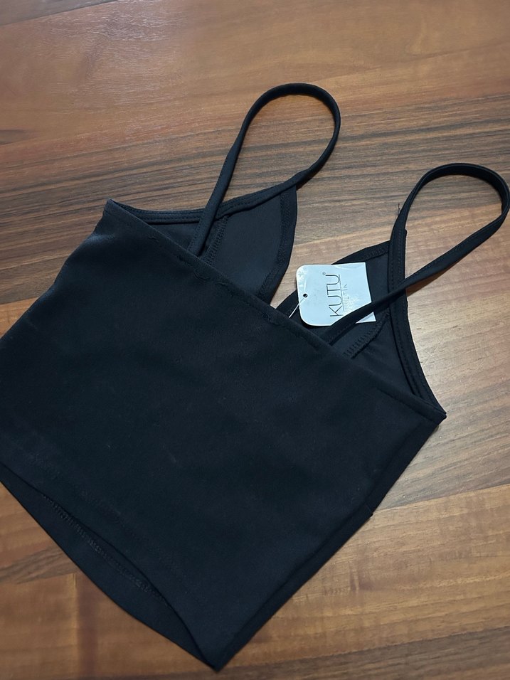 Siyah V Yaka İnce Askılı Büstiyer - Görsel 3