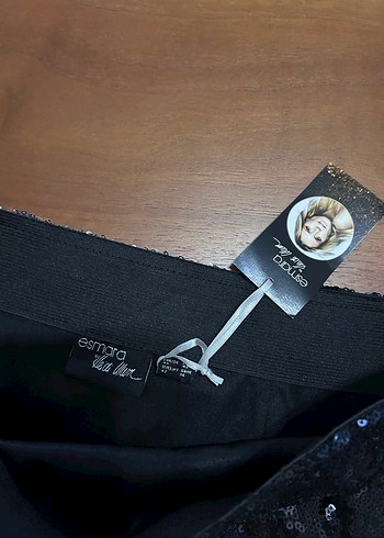 Mavi gri siyah Payetli Mini Etek - Görsel 3