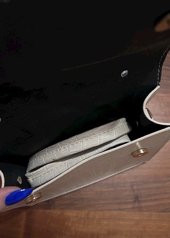 Bej Yılan Desenli Deri Kadın Çanta - Görsel 4