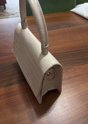 Bej Yılan Desenli Deri Kadın Çanta - Görsel 3