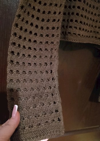 Kadın Kahverengi Bohem Örgü Kazak - Görsel 2