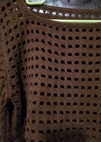 Kadın Kahverengi Bohem Örgü Kazak - Görsel 3