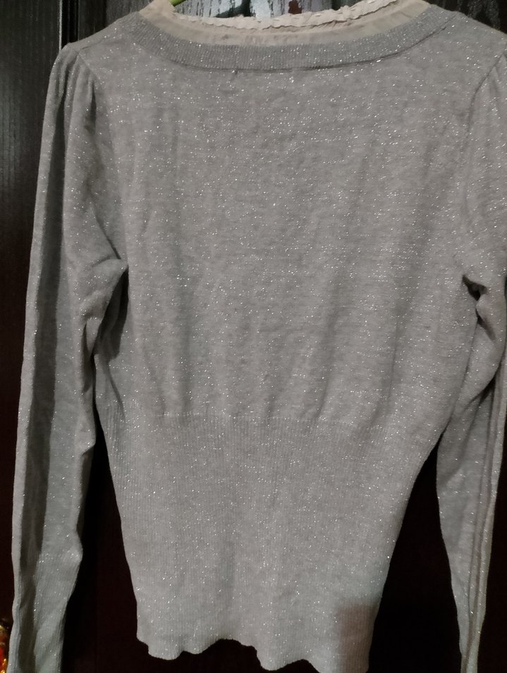 DERHY MARKA Gri V Yaka Kadın Triko Kazak - Görsel 5