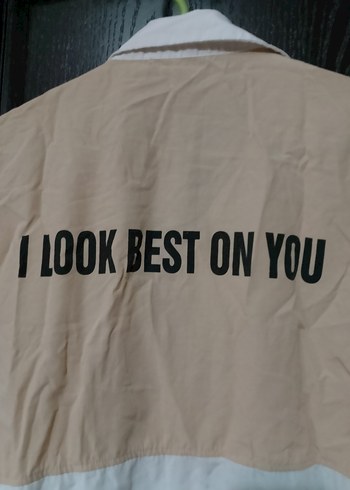 Bej Beyaz Düğmeli Kadın Gömlek - Görsel 3