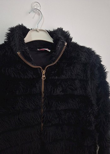 Siyah Kısa Peluş Kadın Ceket - Görsel 5