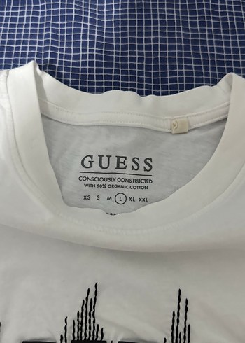 Beyaz Guess Baskılı erkek Tişört - Görsel 2