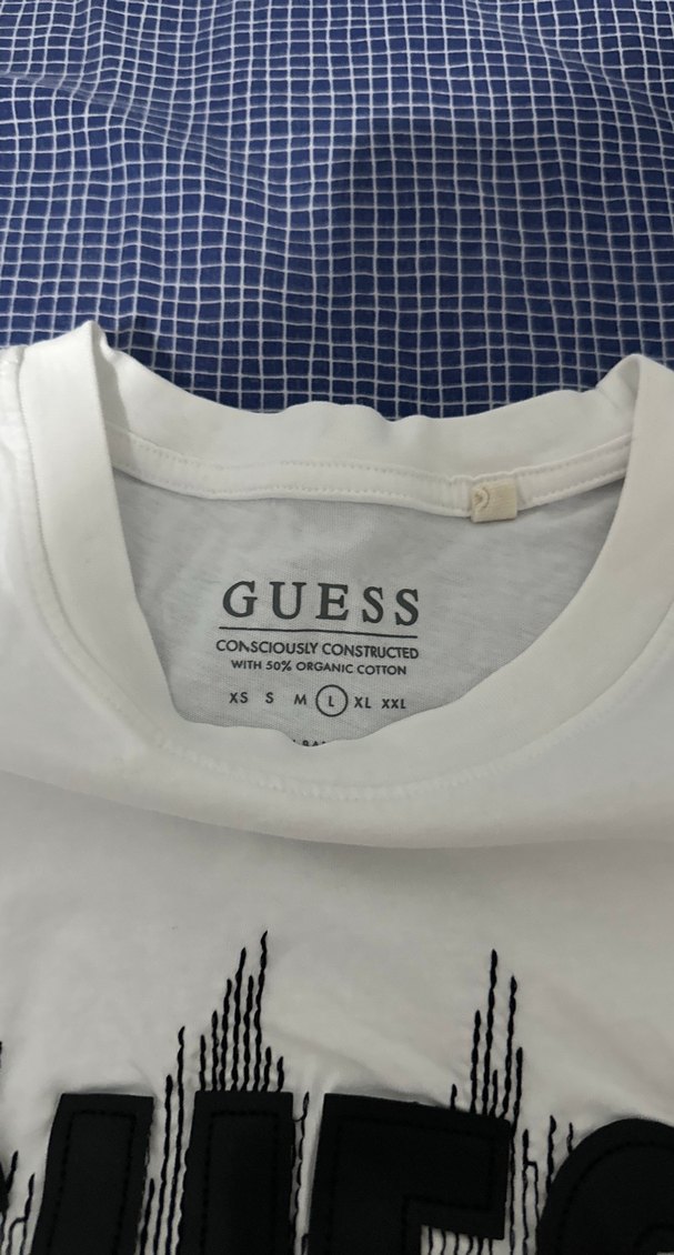 Beyaz Guess Baskılı erkek Tişört - Görsel 2