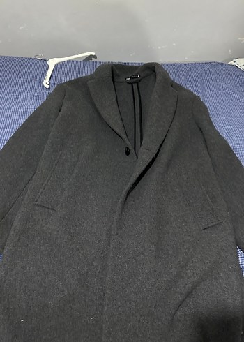 Antrasit Düğmeli Klasik Kaban - Görsel 2