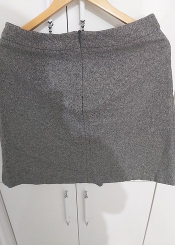 Gri, kışlık, diz boyu etek - Görsel 2