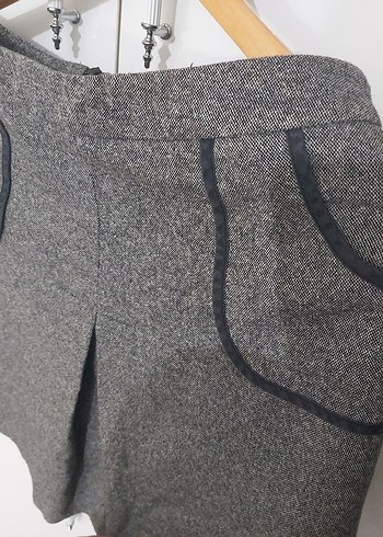 Gri, kışlık, diz boyu etek - Görsel 4