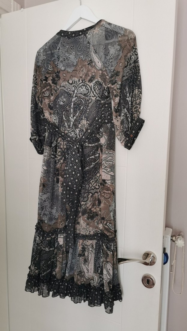 Şifon Bohem Midi  Elbise - Görsel 2