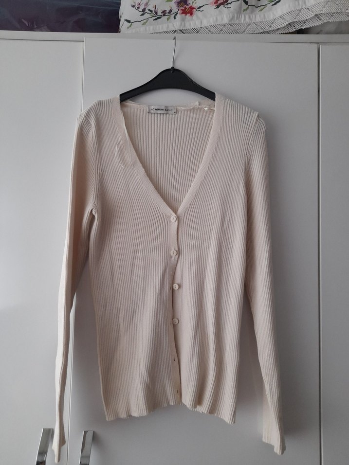 Bej Kadın Triko Basic Kazak - Görsel 2