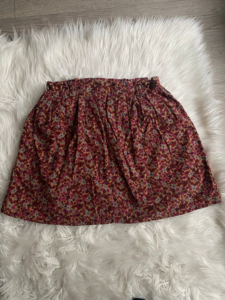 Bordo Bohem Renkli Midi Etek - Görsel 3