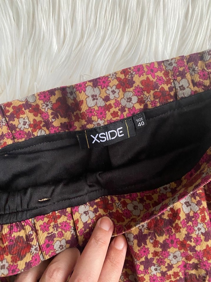 Bordo Bohem Renkli Midi Etek - Görsel 2