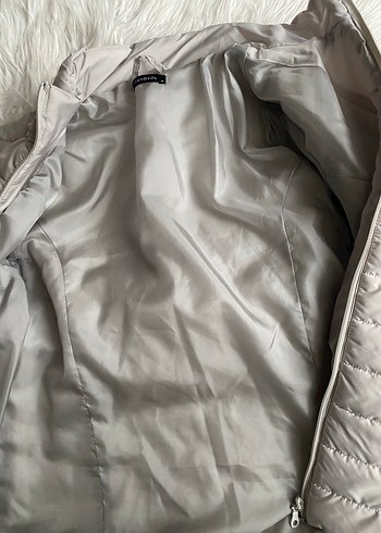 Gri Midi Boy Kadın Mont - Görsel 4