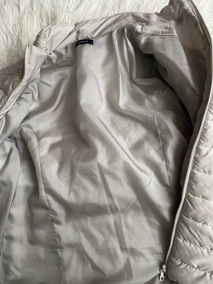 Gri Midi Boy Kadın Mont - Görsel 4