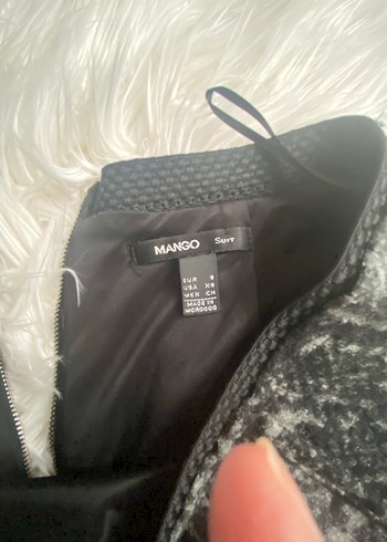 Gri Yılan Desenli Kadın Mini Etek - Görsel 2