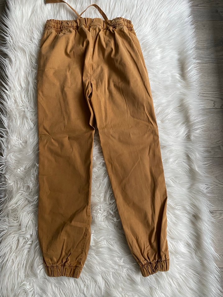 Bej Kadın Kemerli Rahat Kesim Pantolon - Görsel 3