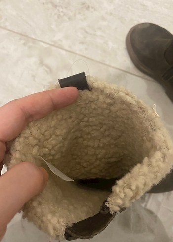 Kız Çocuk Kahverengi Süet Kürklü Bot - Görsel 6