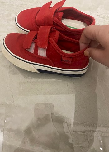 Kız Çocuk Kırmızı Cırt Cırtlı Spor Ayakkabı - Görsel 2