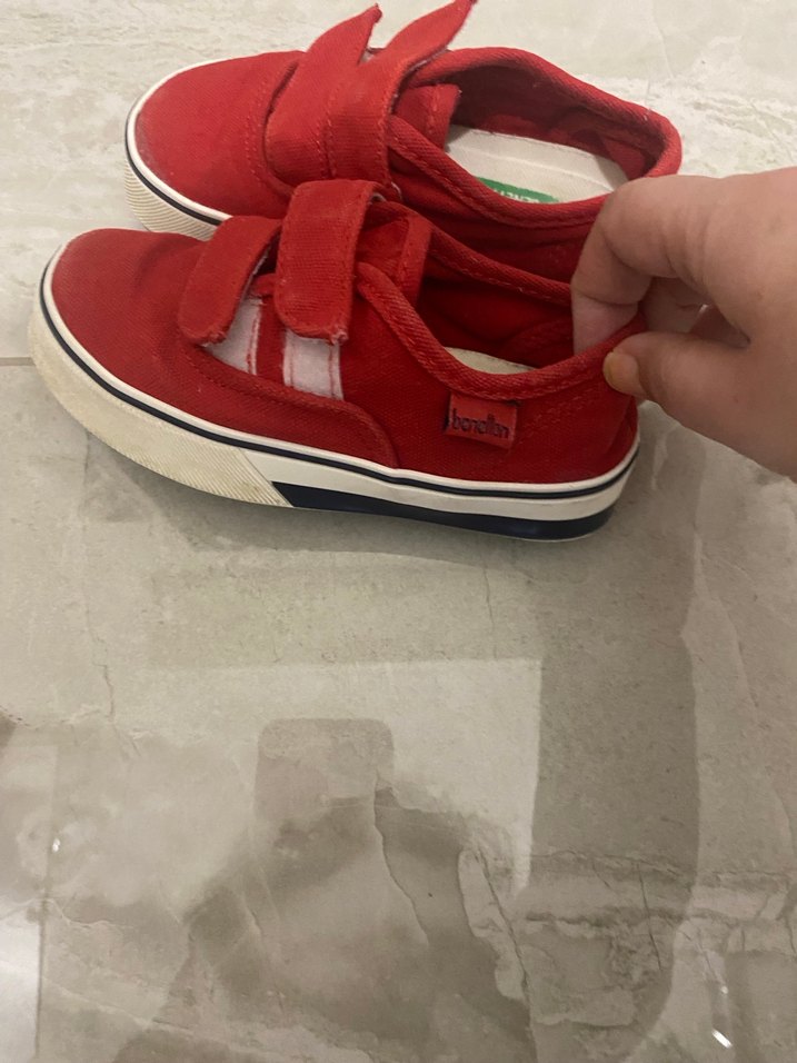 Kız Çocuk Kırmızı Cırt Cırtlı Spor Ayakkabı - Görsel 2