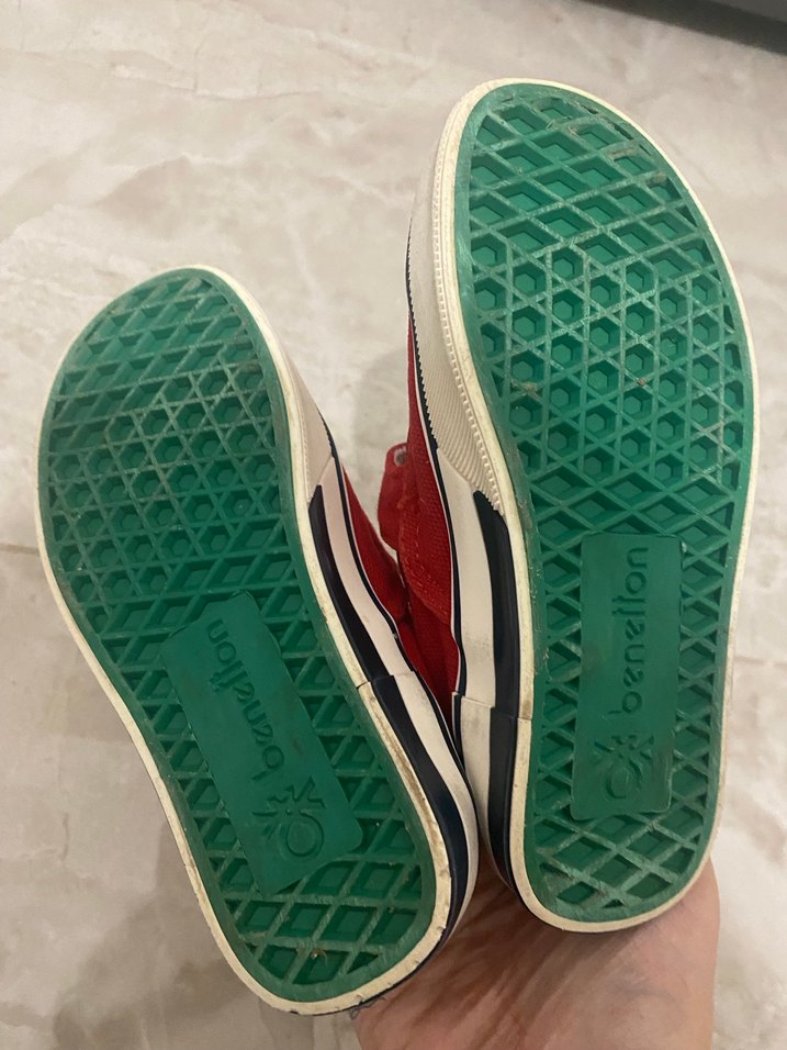 Kız Çocuk Kırmızı Cırt Cırtlı Spor Ayakkabı - Görsel 3